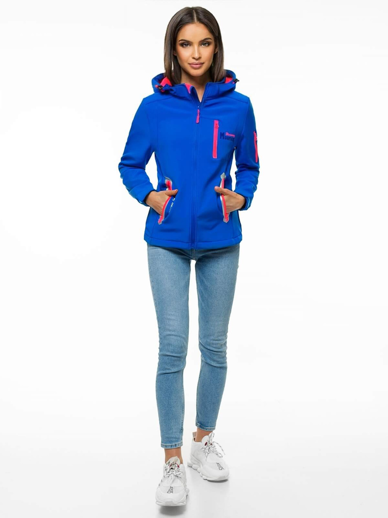 Kurtka softshell damska z kapturem niebieska OZONEE JS/HH029/9