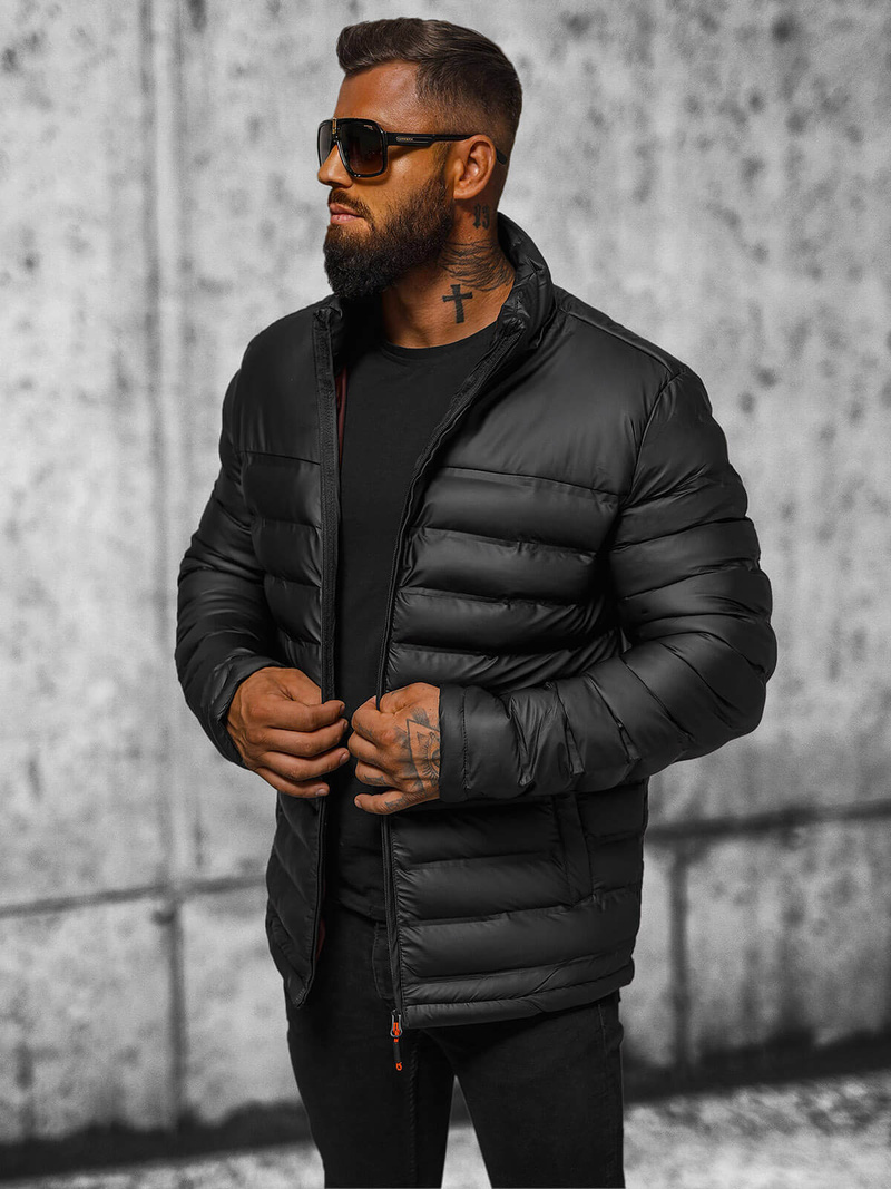 Kurtka męska pikowana czarna OZONEE JS/22M326/392