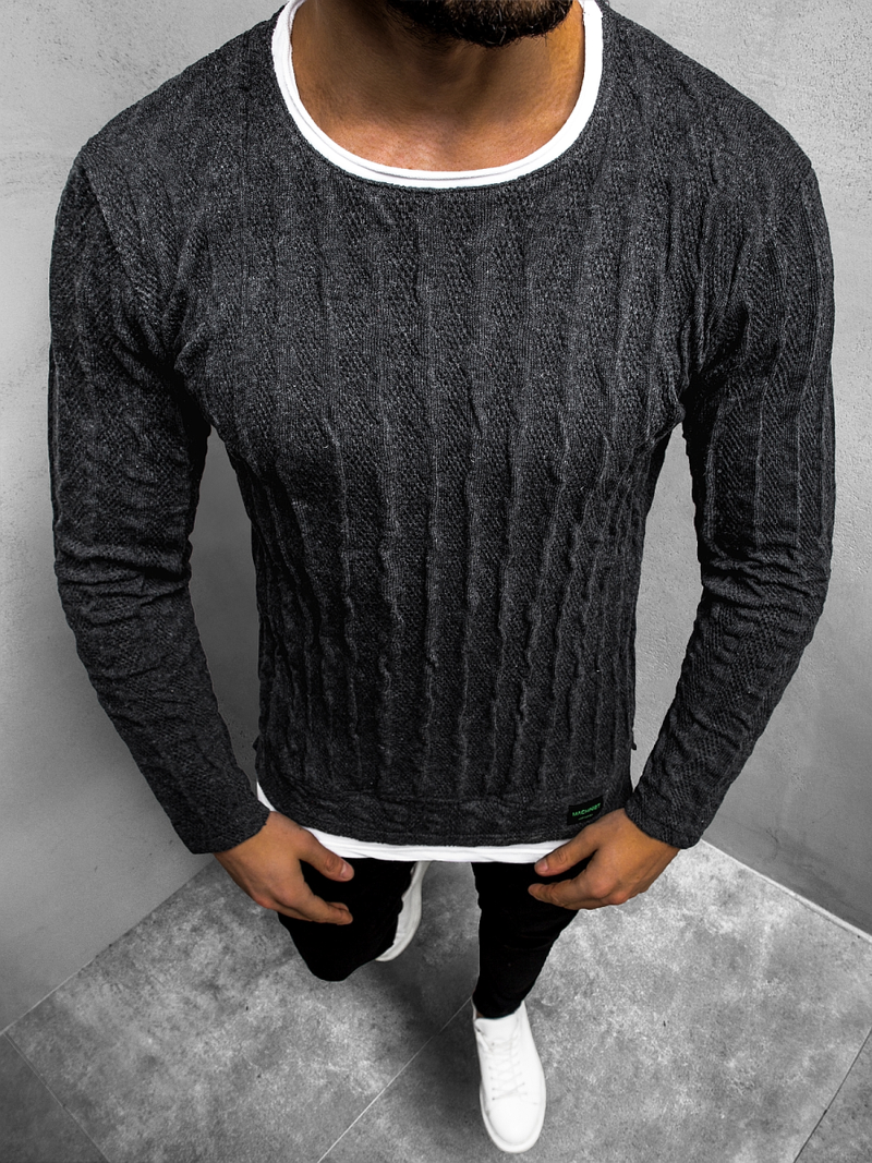 Sweter męski grafitowy OZONEE MACH/2137Z