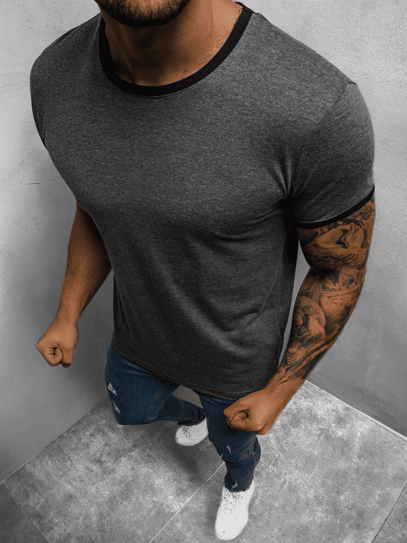 T-Shirt męski grafitowy OZONEE O/1177Z