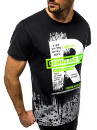 T-Shirt męski czarny OZONEE JS/KS1945