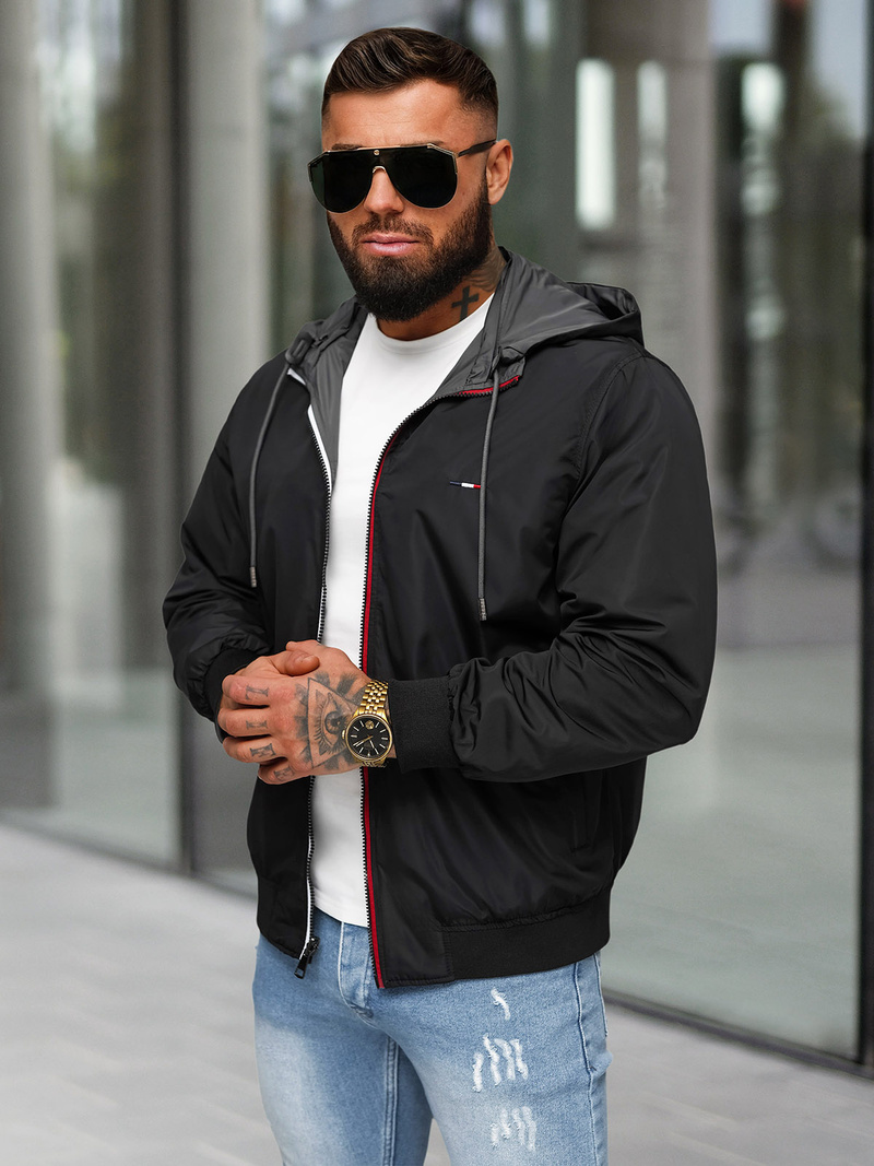 Kurtka męska dwustronna szara OZONEE JS/16M9207/92