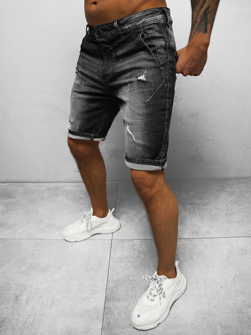Spodenki męskie jeansowe czarne OZONEE NB/MP0042N