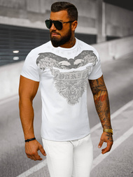 T-shirt męski slim fit biały OZONEE NB/MT3054Z