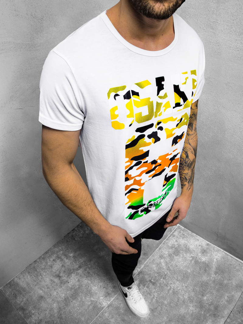 T-Shirt męski biały OZONEE JS/KS1958Z