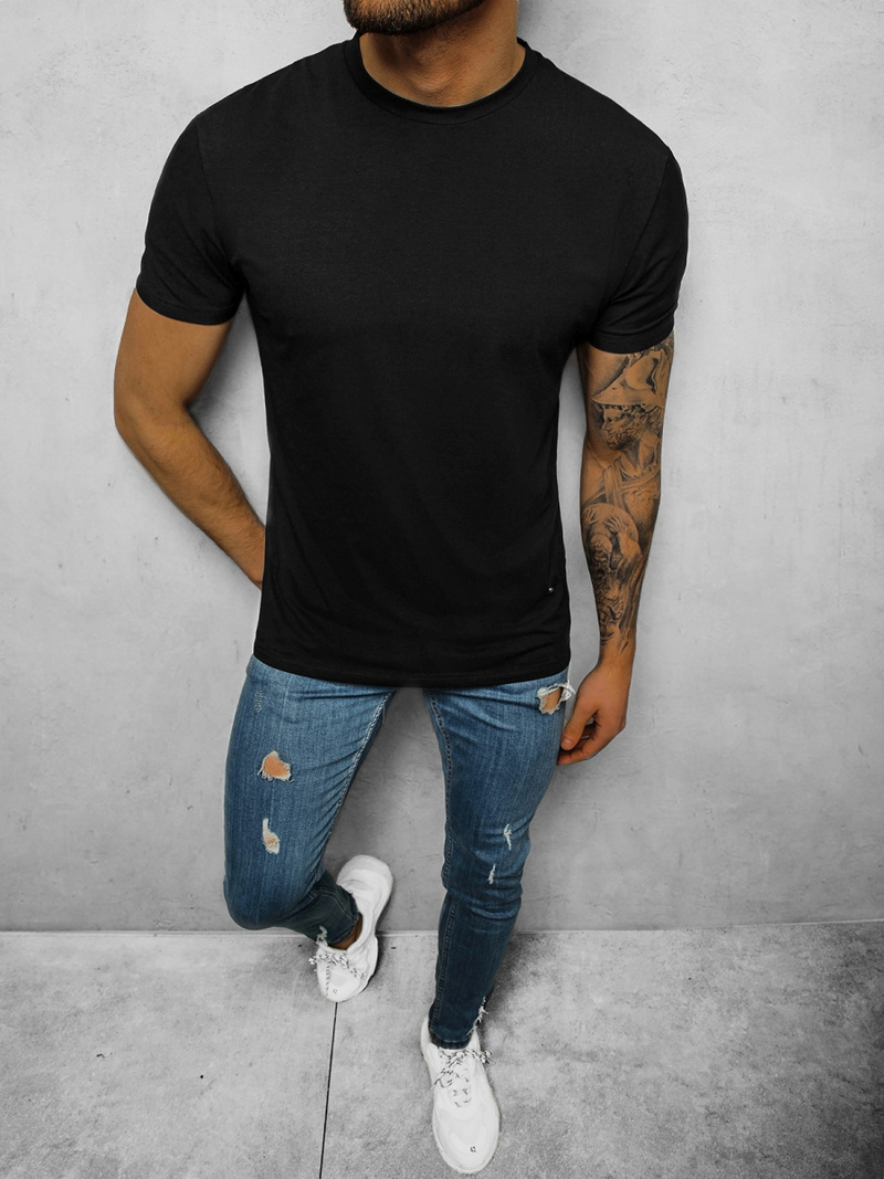 T-Shirt męski czarny OZONEE NB/3001