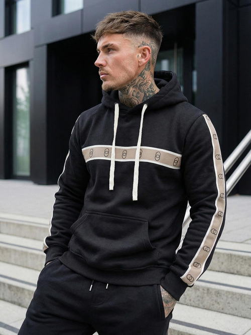 Bluza z kapturem męska czarna OZONEE JS/8B1729/3Z