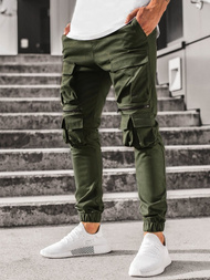 Spodnie męskie chino joggery khaki OZONEE G/2787