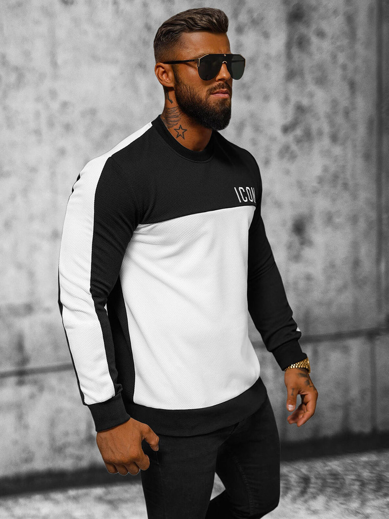 Толстовка Чоловіча Чорно-Бiла OZONEE O/P2032