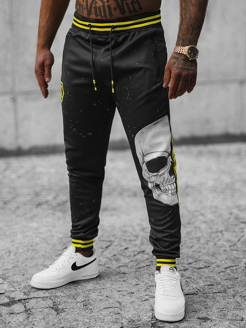 Spodnie dresowe męskie czarne OZONEE JS/K10228Z