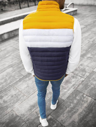 Kamizelka męska pikowana żółto-granatowa OZONEE JS/M13076/392CZ