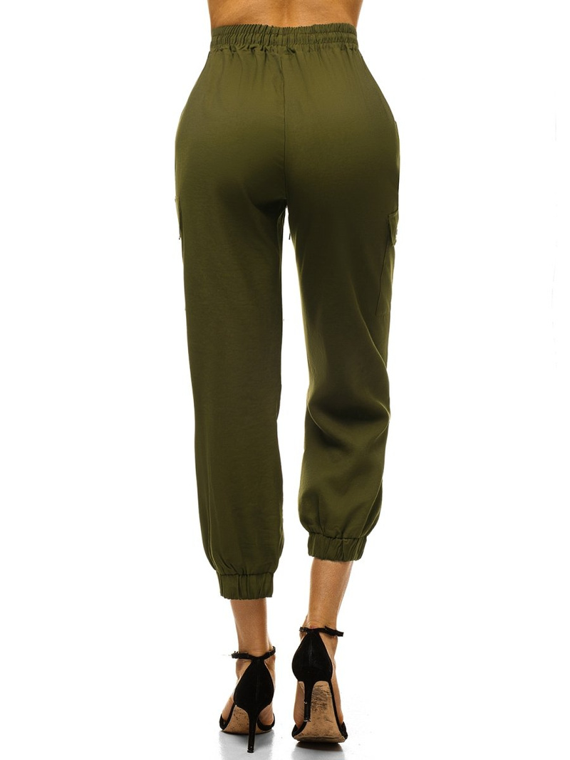 Spodnie damskie joggersy khaki OZONEE O/HM003