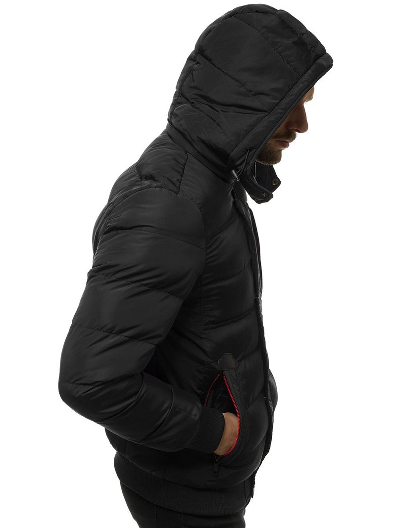 Kurtka zimowa męska pikowana czarna OZONEE JB/JP1185