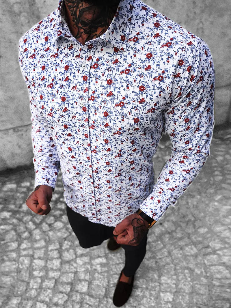 Чоловіча барвиста сорочка OZONEE O/3822Z