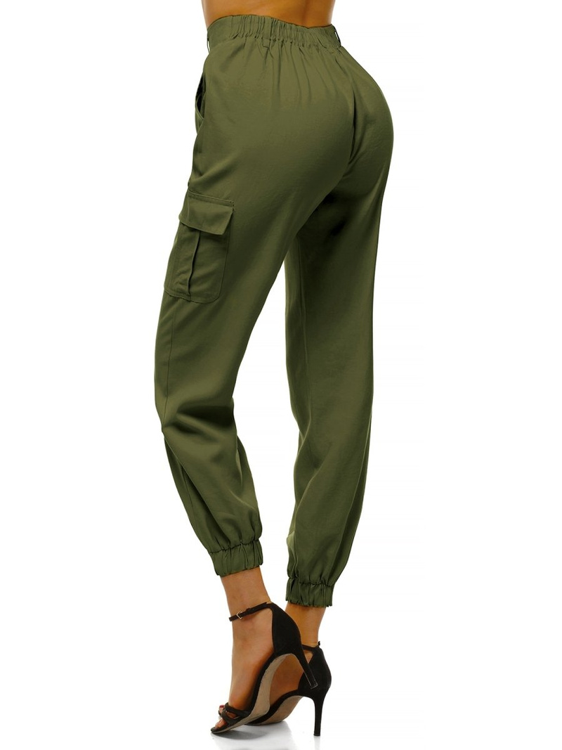 Spodnie damskie joggersy khaki OZONEE O/HM005