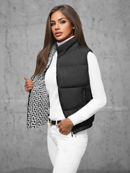Стьобаний жіночий жилет Чорна OZONEE JS/16M9092/392Z
