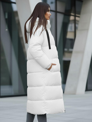 Kurtka zimowa damska długa pikowana biała OZONEE JS/5M3163/281Z