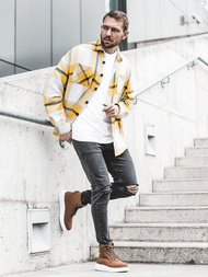 Sneakersy wysokie camelowe OZONEE KN/404