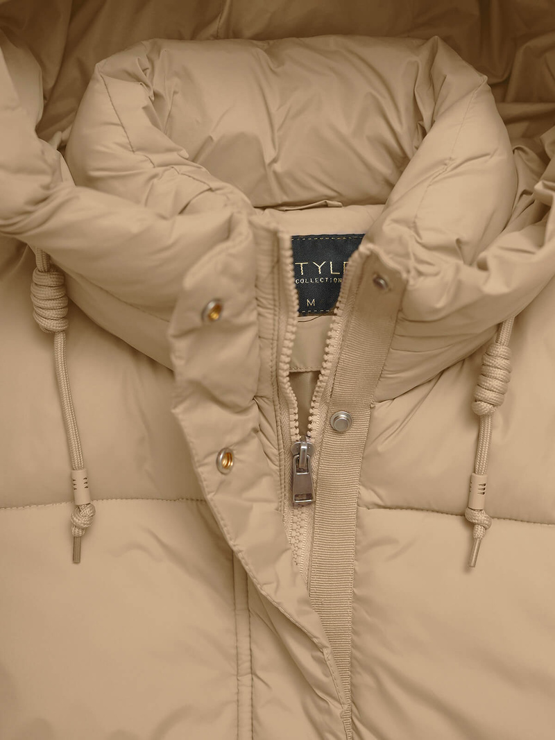 Kurtka zimowa damska pikowana beżowa OZONEE JS/16M9188/62