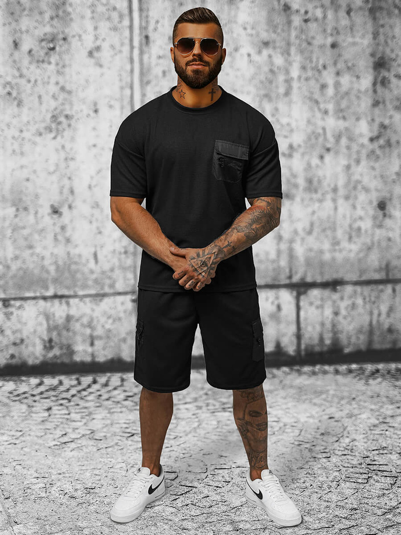 Чоловічий спортивний комплект чорний OZONEE JS/8C1132/3