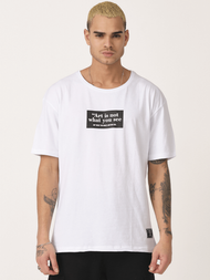T-Shirt męski z nadrukiem biały OZONEE MR/21540