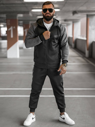 Komplet dresowy męski czarno-grafitowy OZONEE JS/27C6504/5Z