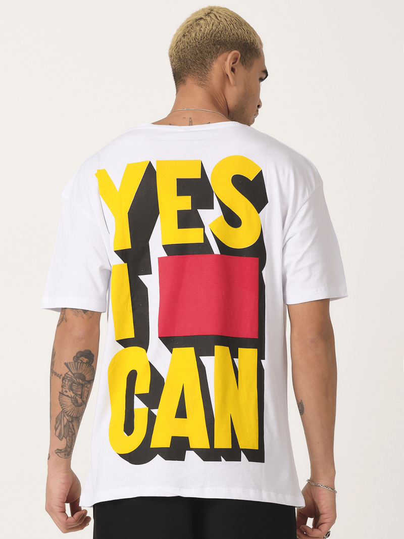 T-Shirt męski z nadrukiem biały OZONEE MR/21540