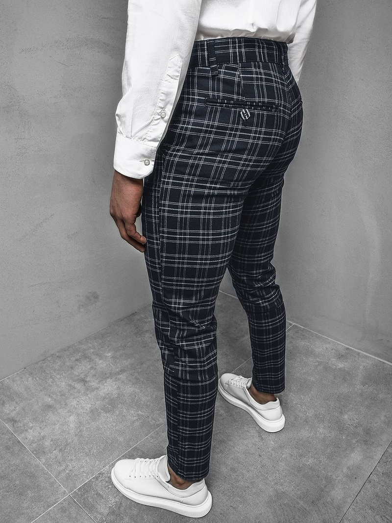 Spodnie męskie chino materiałowe niebieskie OZONEE DJ/5508