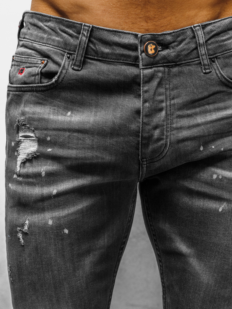 Spodenki męskie jeansowe grafitowe OZONEE DR/K130/5