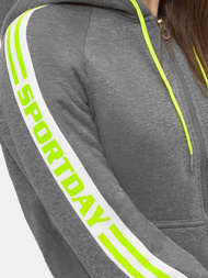 Bluza z kapturem rozpinana damska grafitowa OZONEE JS/B26046