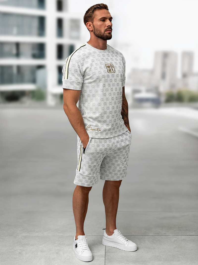 Чоловічий короткий спортивний костюм Яскраво-ciрий OZONEE O/QQ1621AB