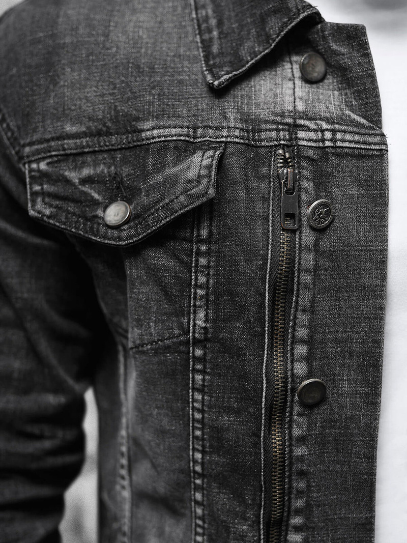 Чоловіча джинсова куртка Чорна OZONEE NB/MJ508NZ