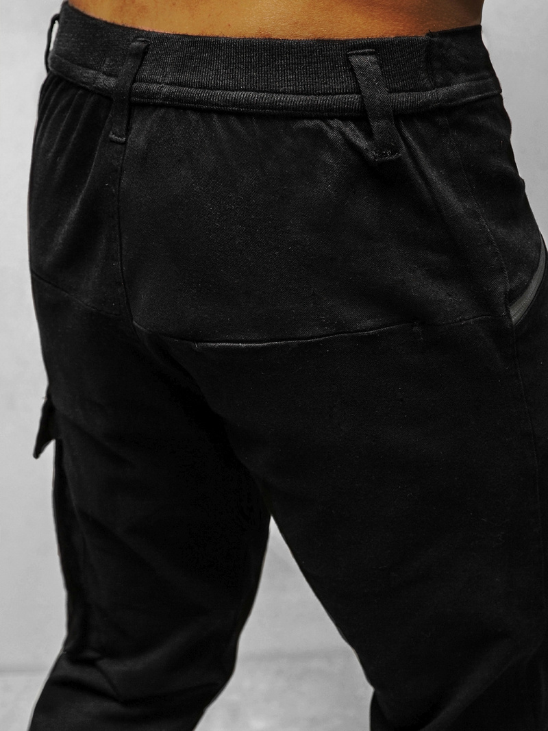 Spodnie męskie chino czarne OZONEE B/20005SP