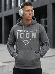 Bluza z kapturem męska grafitowa OZONEE JS/8B1737/5