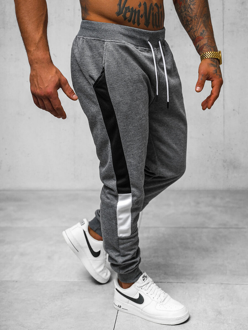 Spodnie dresowe męskie grafitowe OZONEE JS/8K211