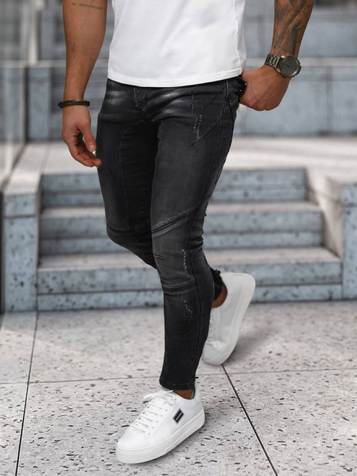Spodnie jeansowe męskie czarne OZONEE NB/MP0025NZ