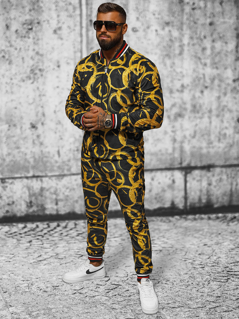 Чоловічий комплект - піджак та штани чінос золотий OZONEE O/5554/21Z