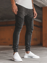 Spodnie jeans jogger męskie czarne OZONEE G/1067