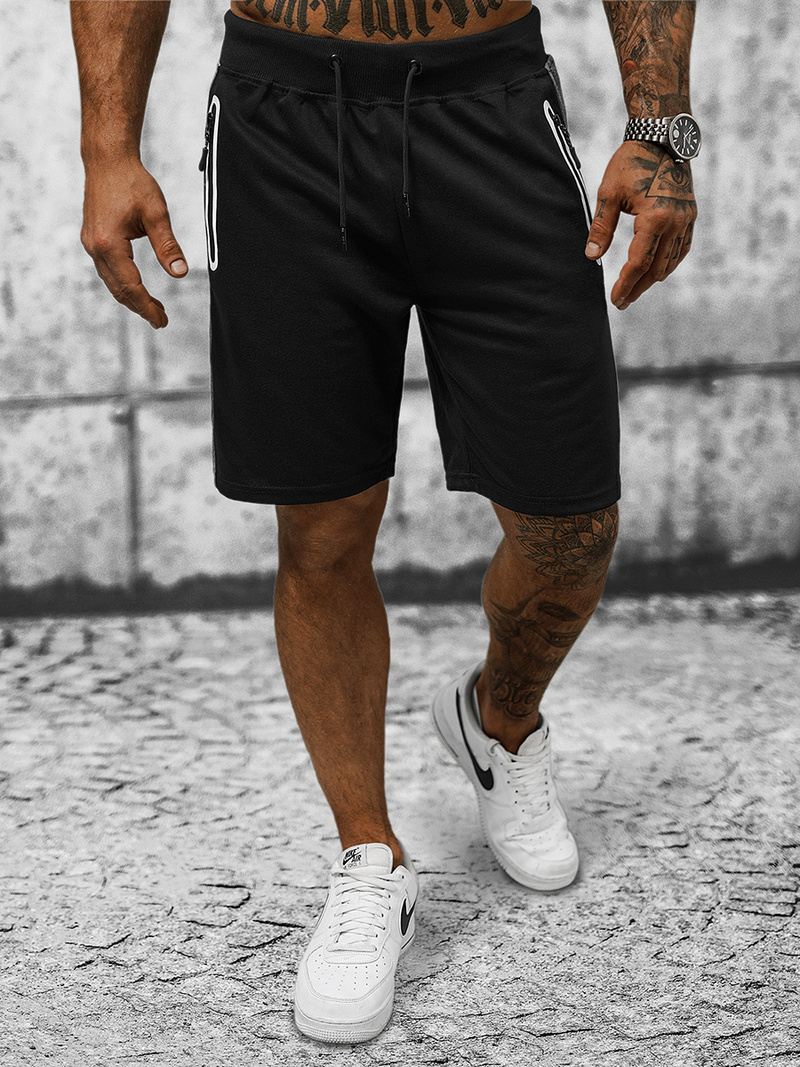 Spodenki dresowe męskie czarne OZONEE JS/8K927