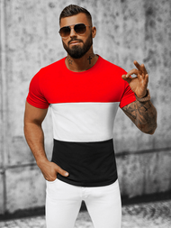 T-shirt męski czerwony OZONEE JS/8T90/2Z