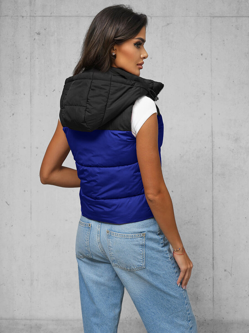 Kamizelka damska pikowana niebieska OZONEE JS/16M9112/184