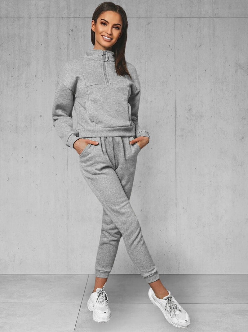 Жіночий спортивний костюм з двох частин Сiрий OZONEE JS/8C70/2