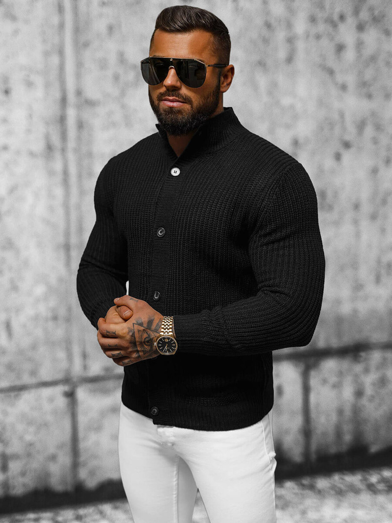 Светр чоловічій Чорний OZONEE NB/MM6020/4