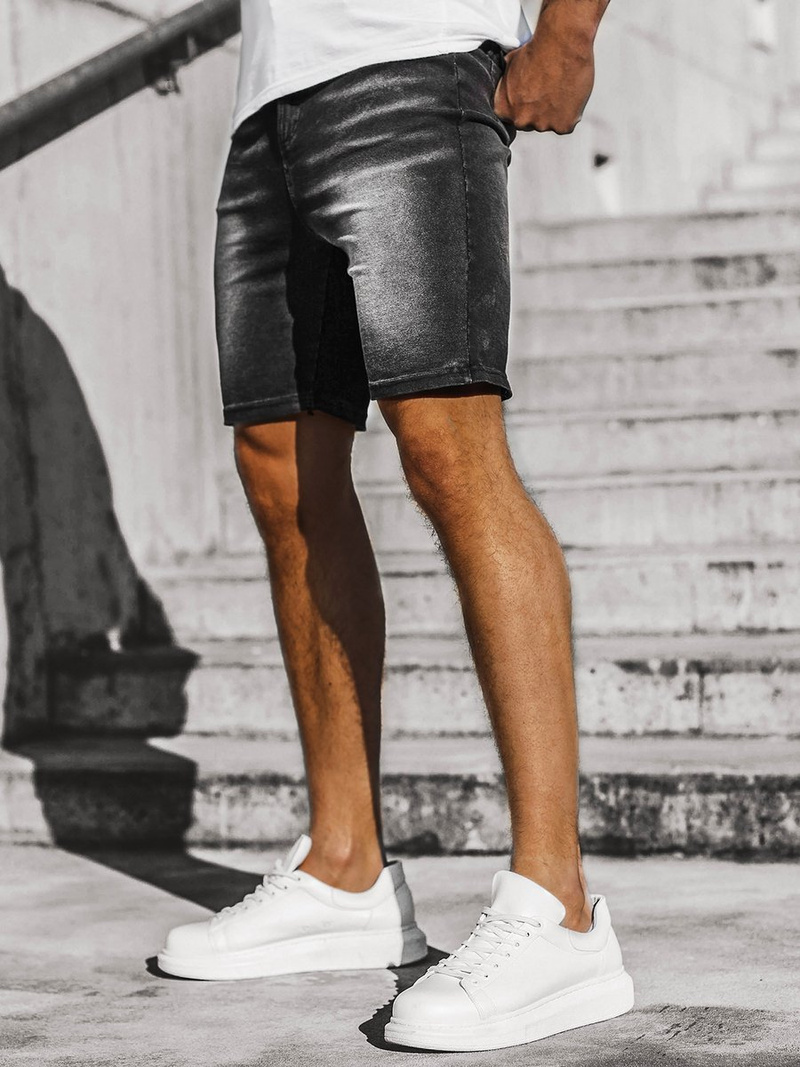 Spodenki męskie jeansowe czarne OZONEE JS/KK1072Z