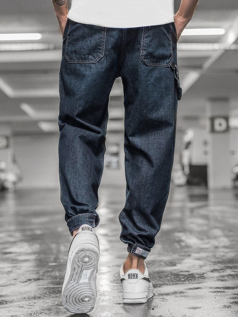 Spodnie męskie jogger ciemno-niebieskie OZONEE O/3891