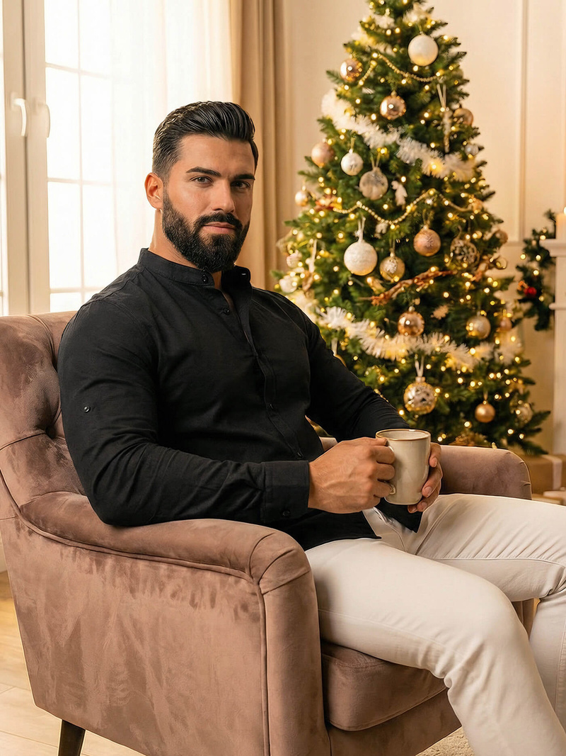 Чоловіча чорна сорочка OZONEE O/V121Z