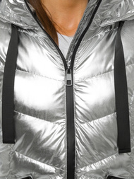 Kurtka zimowa damska srebrna OZONEE JS/M23066/3