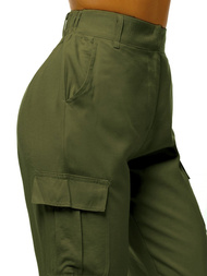 Spodnie damskie joggersy khaki OZONEE O/HM005
