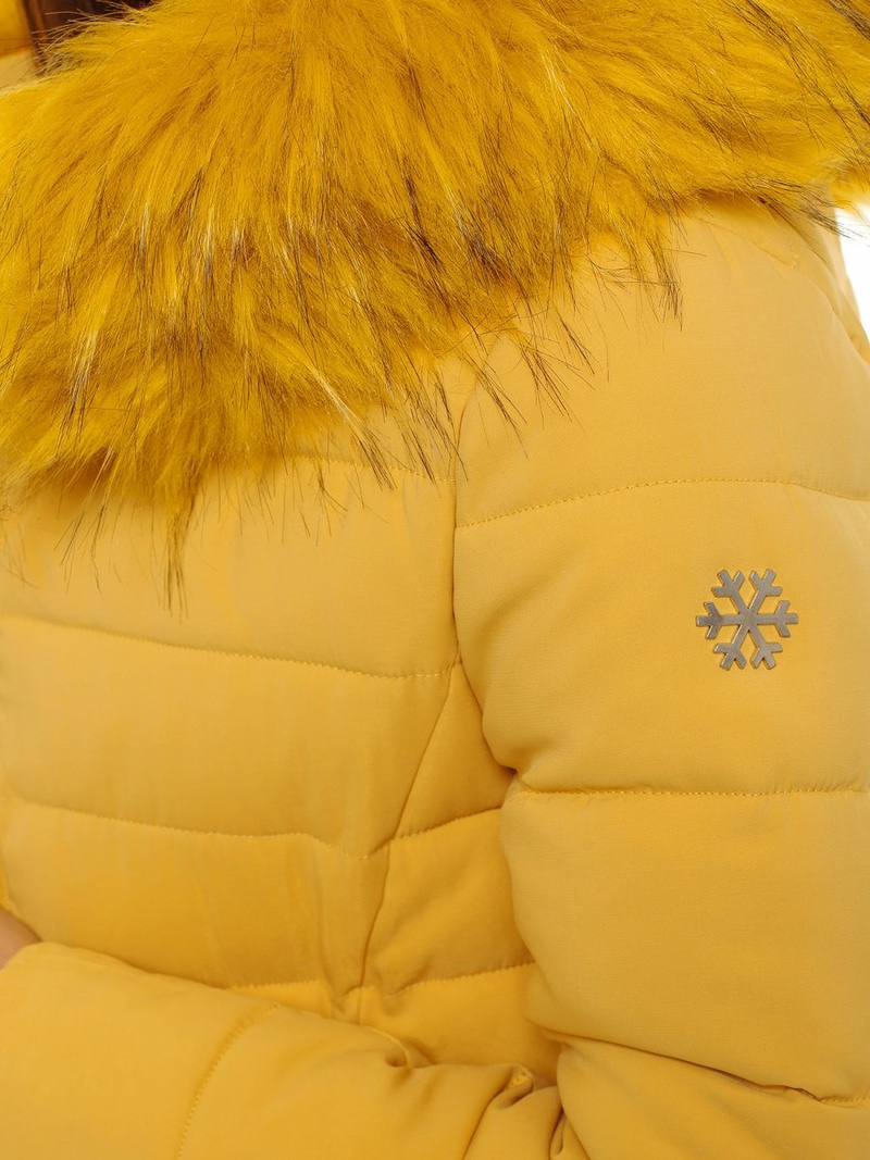 Kurtka zimowa damska parka z futerkiem jasny-camel OZONEE O/SW029/46