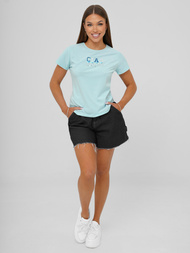 T-shirt damski jasno-niebieski OZONEE JS/RJ77542